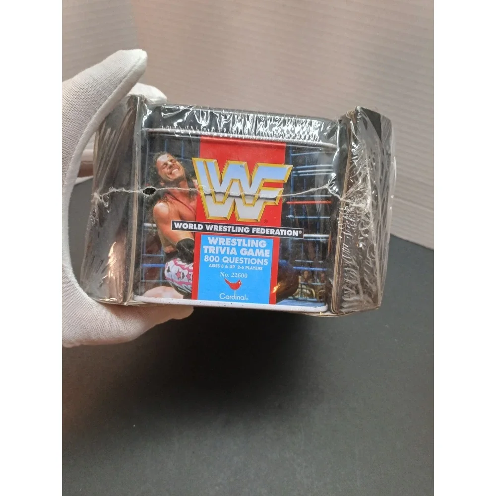 WWF Wrestling Trivia Game Tin SEALED NEW WWE ROCKY MAIVIA Rookie ROCK AUSTIN RC